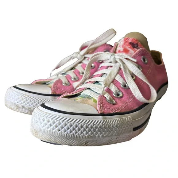 Converse Chuck Taylor All Star Low Top Pink Floral Tongue Sneaker M9007 Wome 6.5 - Picture 3 of 12